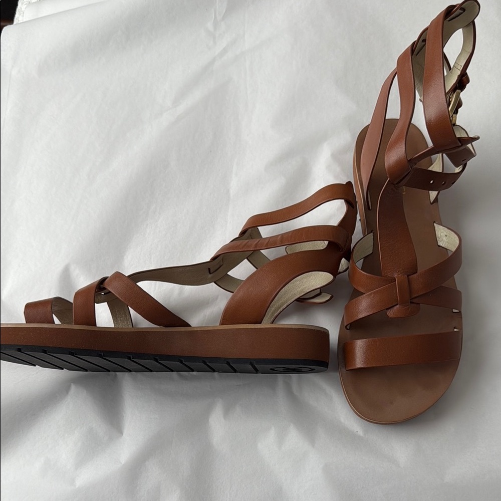 MICHAEL Michael Kors Brown/Tan Leather Women's Gladiator Sandals - Size 8M